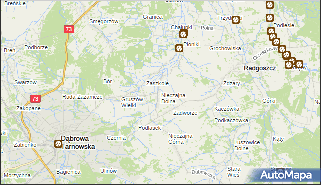 mapa Nieczajna Dolna, Nieczajna Dolna na mapie Targeo