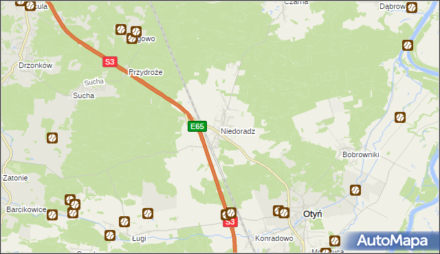 mapa Niedoradz, Niedoradz na mapie Targeo