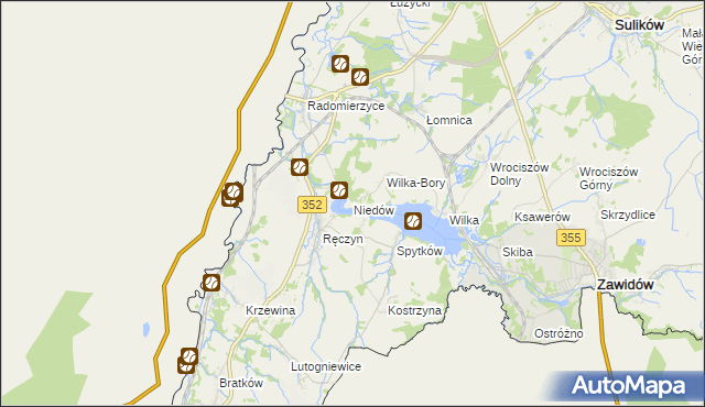 mapa Niedów, Niedów na mapie Targeo