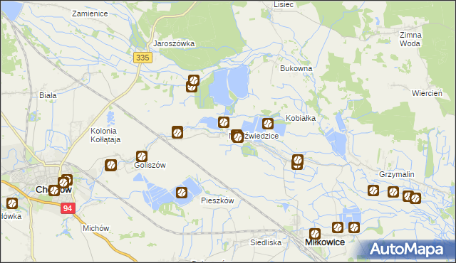 mapa Niedźwiedzice, Niedźwiedzice na mapie Targeo