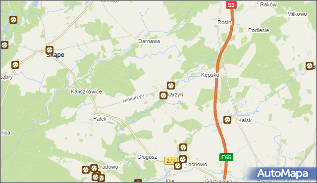 mapa Niekarzyn, Niekarzyn na mapie Targeo