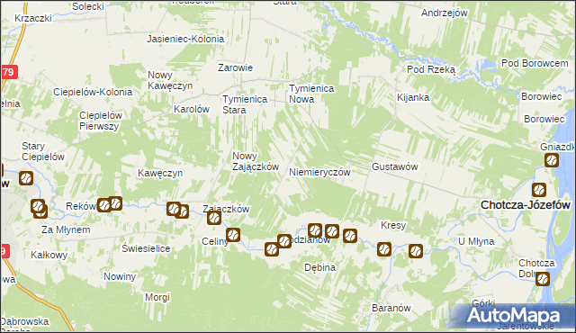 mapa Niemieryczów, Niemieryczów na mapie Targeo