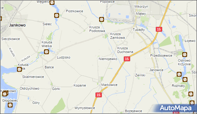 mapa Niemojewko, Niemojewko na mapie Targeo