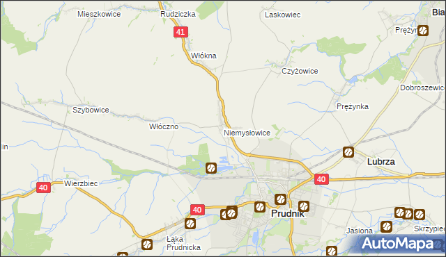 mapa Niemysłowice, Niemysłowice na mapie Targeo