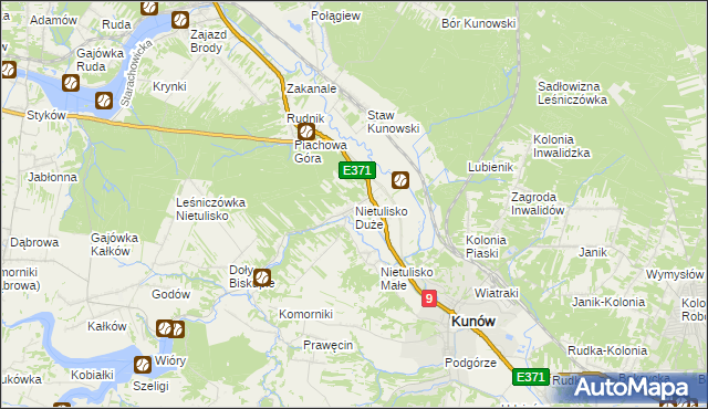 mapa Nietulisko Duże, Nietulisko Duże na mapie Targeo