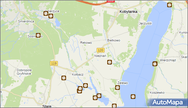 mapa Nieznań, Nieznań na mapie Targeo