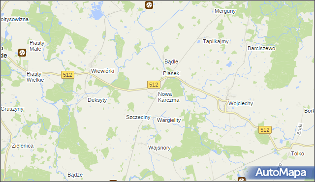 mapa Nowa Karczma gmina Górowo Iławeckie, Nowa Karczma gmina Górowo Iławeckie na mapie Targeo