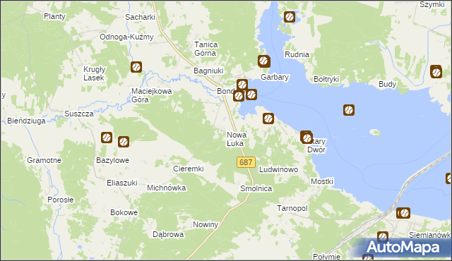 mapa Nowa Łuka, Nowa Łuka na mapie Targeo