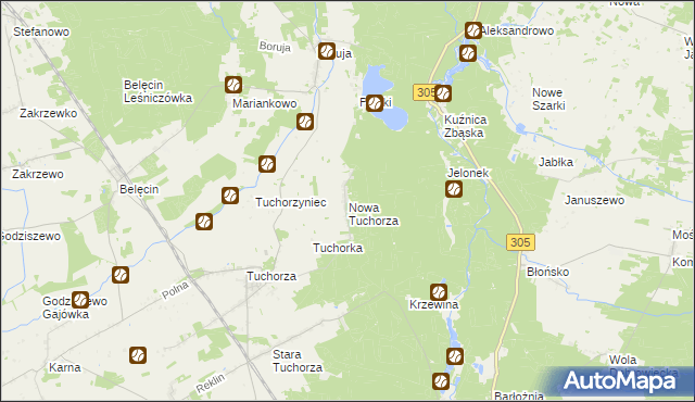 mapa Nowa Tuchorza, Nowa Tuchorza na mapie Targeo