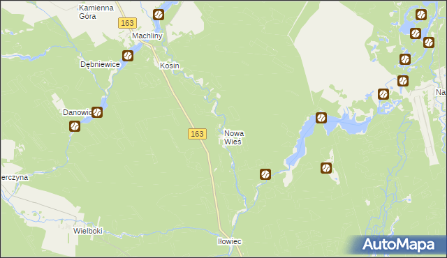 mapa Nowa Wieś gmina Czaplinek, Nowa Wieś gmina Czaplinek na mapie Targeo