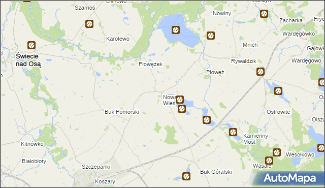 mapa Nowa Wieś gmina Jabłonowo Pomorskie, Nowa Wieś gmina Jabłonowo Pomorskie na mapie Targeo