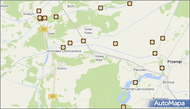 mapa Nowa Wieś gmina Przemęt, Nowa Wieś gmina Przemęt na mapie Targeo