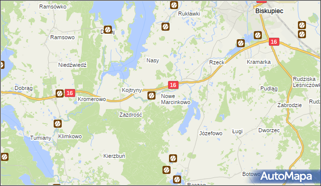 mapa Nowe Marcinkowo, Nowe Marcinkowo na mapie Targeo