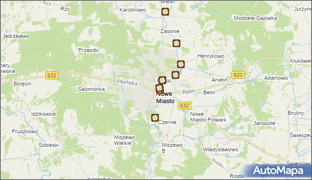 mapa Nowe Miasto powiat płoński, Nowe Miasto powiat płoński na mapie Targeo