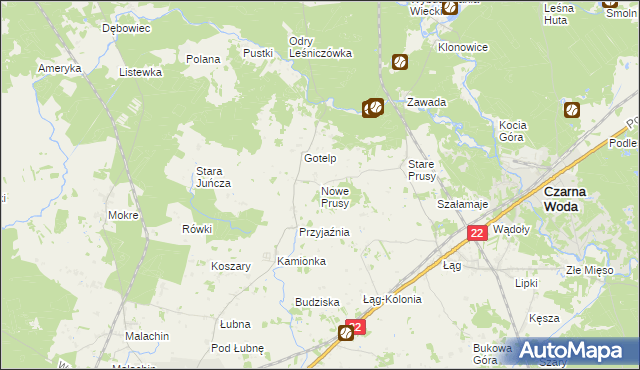 mapa Nowe Prusy, Nowe Prusy na mapie Targeo