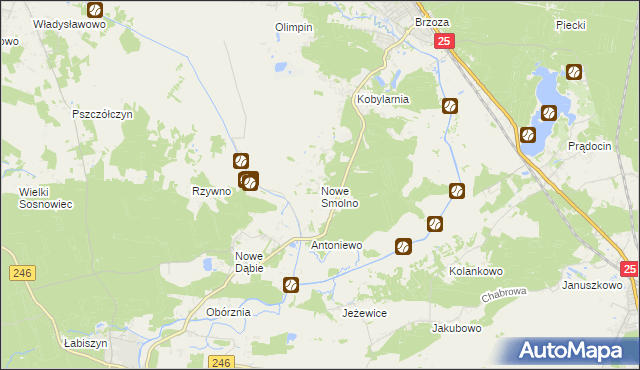 mapa Nowe Smolno, Nowe Smolno na mapie Targeo