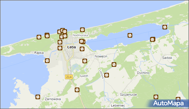 mapa Nowęcin, Nowęcin na mapie Targeo