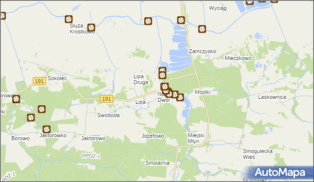 mapa Nowy Dwór gmina Szamocin, Nowy Dwór gmina Szamocin na mapie Targeo