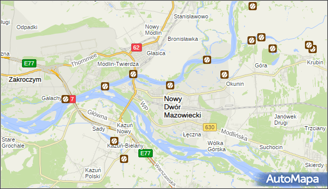 mapa Nowy Dwór Mazowiecki, Nowy Dwór Mazowiecki na mapie Targeo