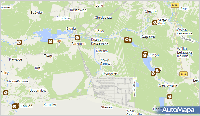 mapa Nowy Janów gmina Kluki, Nowy Janów gmina Kluki na mapie Targeo