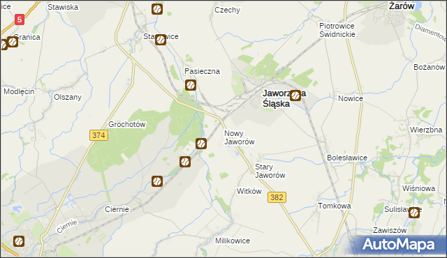 mapa Nowy Jaworów, Nowy Jaworów na mapie Targeo