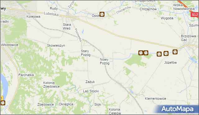 mapa Nowy Pożóg, Nowy Pożóg na mapie Targeo