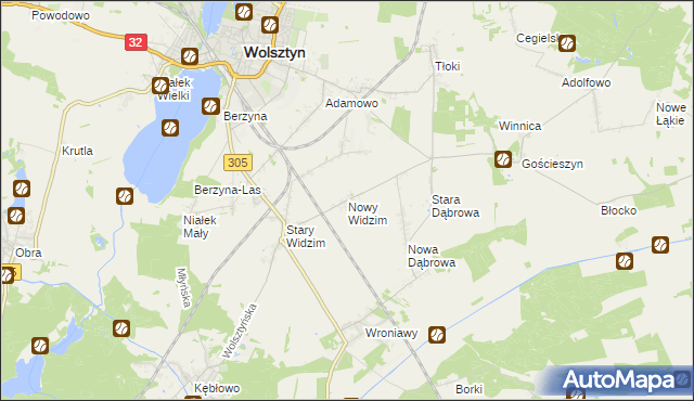 mapa Nowy Widzim, Nowy Widzim na mapie Targeo