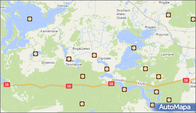 mapa Ogródek gmina Orzysz, Ogródek gmina Orzysz na mapie Targeo