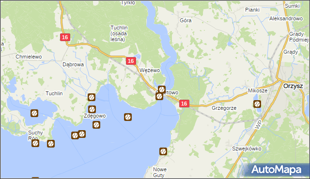 mapa Okartowo, Okartowo na mapie Targeo