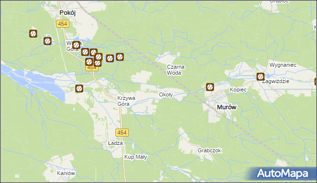 mapa Okoły gmina Murów, Okoły gmina Murów na mapie Targeo