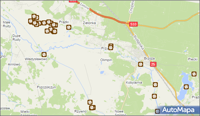 mapa Olimpin, Olimpin na mapie Targeo