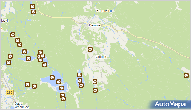 mapa Ołobok gmina Osiecznica, Ołobok gmina Osiecznica na mapie Targeo