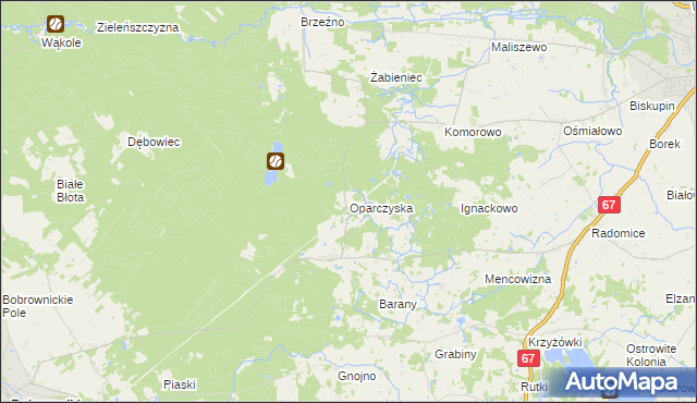 mapa Oparczyska, Oparczyska na mapie Targeo