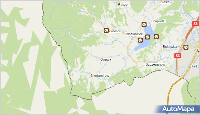 mapa Opawa, Opawa na mapie Targeo