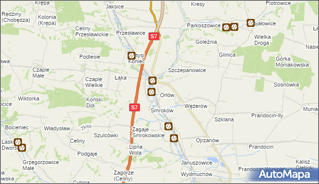 mapa Orłów gmina Słomniki, Orłów gmina Słomniki na mapie Targeo