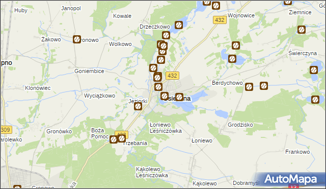 mapa Osieczna powiat leszczyński, Osieczna powiat leszczyński na mapie Targeo