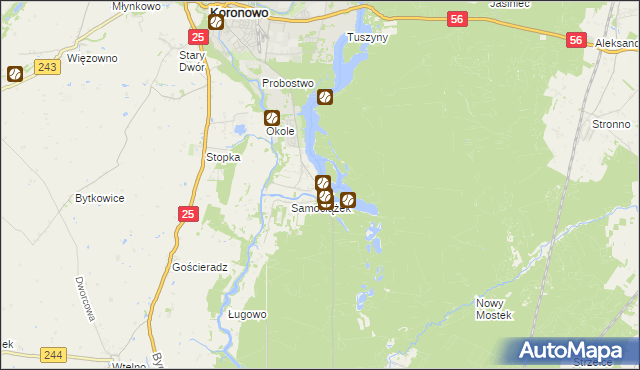 mapa Osiedle Awaryjne gmina Koronowo, Osiedle Awaryjne gmina Koronowo na mapie Targeo