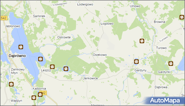 mapa Osiekowo, Osiekowo na mapie Targeo