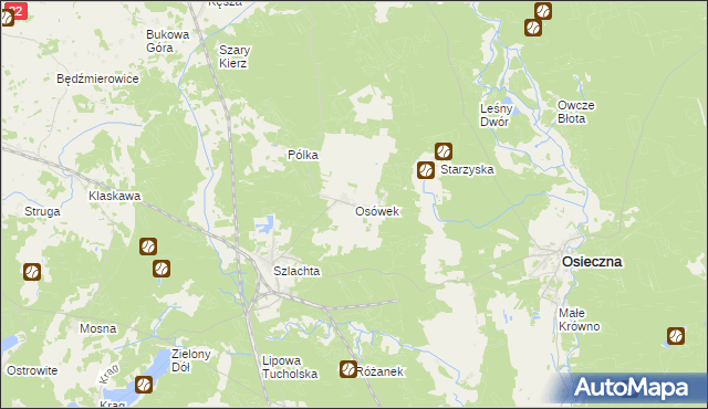 mapa Osówek gmina Osieczna, Osówek gmina Osieczna na mapie Targeo