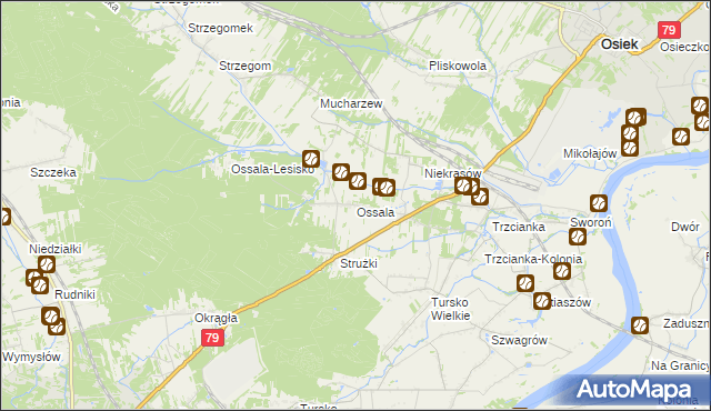 mapa Ossala, Ossala na mapie Targeo