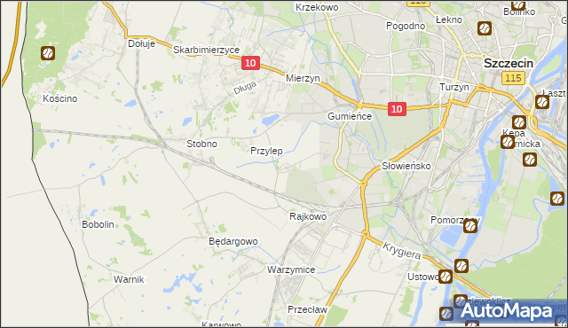 mapa Ostoja gmina Kołbaskowo, Ostoja gmina Kołbaskowo na mapie Targeo