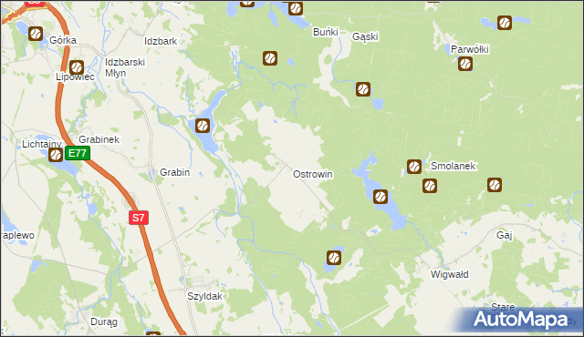 mapa Ostrowin, Ostrowin na mapie Targeo