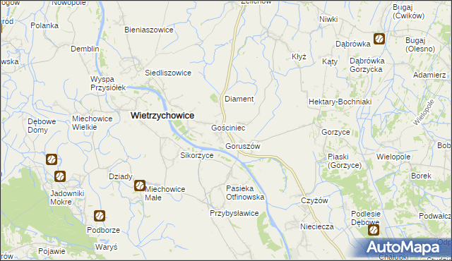 mapa Otfinów, Otfinów na mapie Targeo