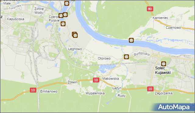 mapa Otorowo gmina Solec Kujawski, Otorowo gmina Solec Kujawski na mapie Targeo