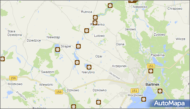 mapa Ożar, Ożar na mapie Targeo