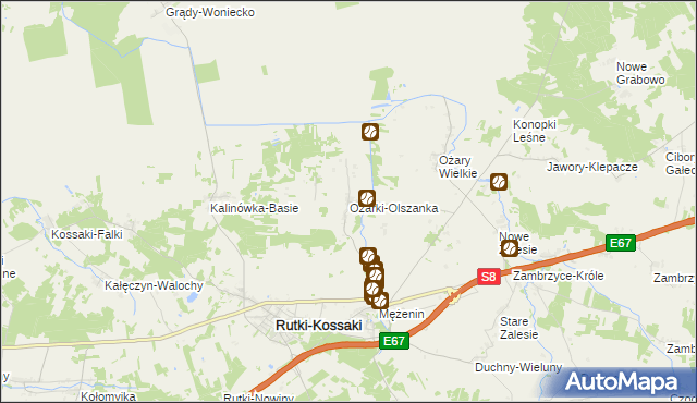 mapa Ożarki-Olszanka, Ożarki-Olszanka na mapie Targeo