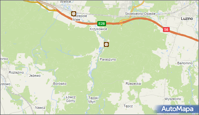 mapa Paraszyno, Paraszyno na mapie Targeo