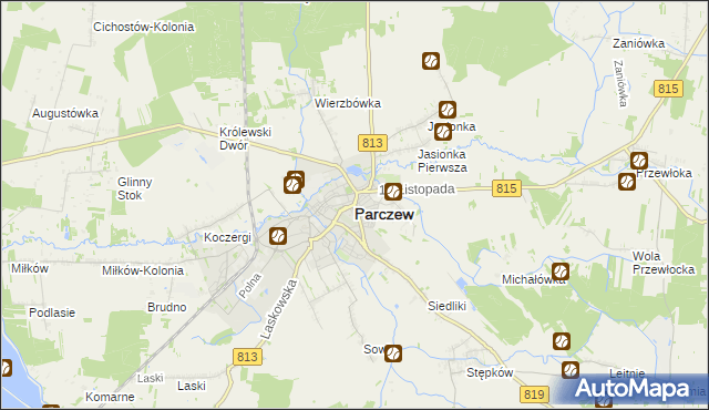 mapa Parczew, Parczew na mapie Targeo