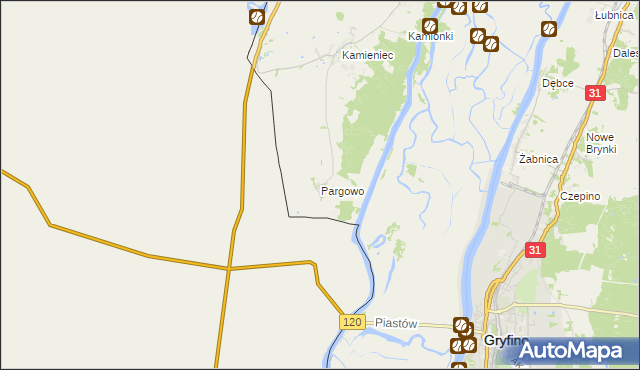 mapa Pargowo, Pargowo na mapie Targeo