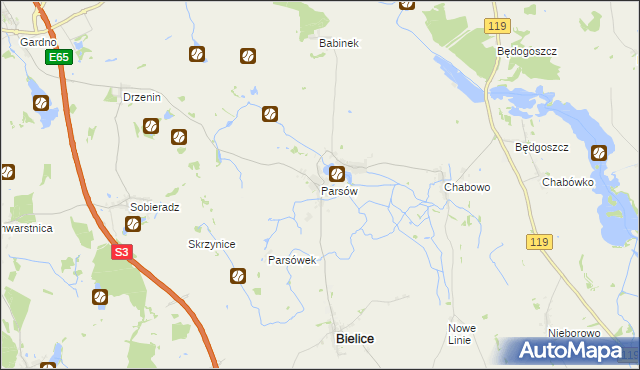 mapa Parsów, Parsów na mapie Targeo